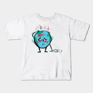 Cartoon Illustration of a sick world Kids T-Shirt